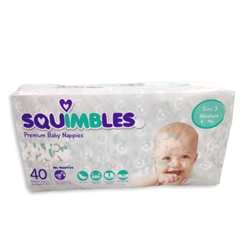 Squimbles Nappies - Pack - Medium - Size 3
