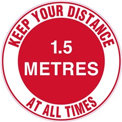 Brady Floor Marker Keep Your Distance 1.5m Red/White D440mm