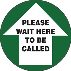 Brady Floor Marker Please Wait Here To Be Called Green/Black/White D440mm