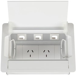 Rapidline Table Surface Mounted Service Box 2 GPO White