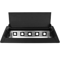 Rapidline Table Surface Mounted Service Box 4 GPO Black