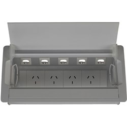 Rapidline Table Surface Mounted Service Box 4 GPO Silver