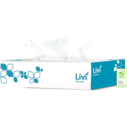 Livi Essentials Facial Tissues Hypoallergenic 2 Ply 100 Sheets 48 Ctn