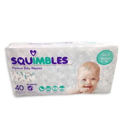 Squimbles Nappies  Medium Size 3 Pkt 40