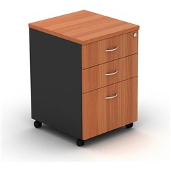 OM Mobile Pedestal 2 Drawer  1 File 468W x 510D x 685mmH Cherry And Charcoal