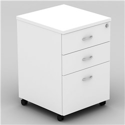 OM Mobile Pedestal 2 Drawer  1 File 468W x 510D x 685mmH All White