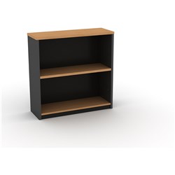 OM Bookcase 900W x 320D x 900mmH 1 Shelf Beech And Charcoal