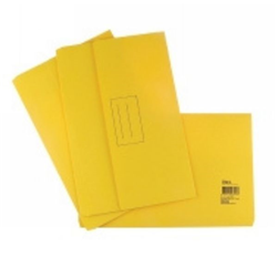 Stat Document Wallet Foolscap Manilla 30mm Gusset Yellow Pkt 25