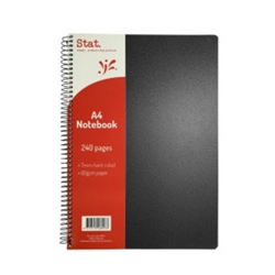 Stat Notebook A4 60Gsm 7mm Ruling Pp Cover Black 240Pg Pkt 5