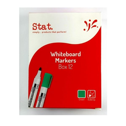 Stat Marker Whiteboard 2mm Bullet Nib Green Box 12