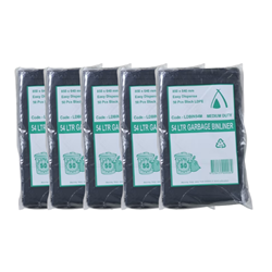 Garbage Bin Liners 54 Litre Flat Pack 250 Ctn