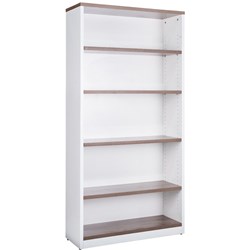 OM Premier Bookcase  900W x 320D x 1800mmH 4 Shelf Casnan And White