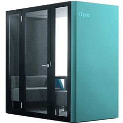 Inapod Acoustic Office Pod Series 1 - Double Pod 2200W 1200D x 2170mmH Turquoise