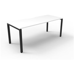 Rapidline Deluxe Infinity Desk Profile Leg Single Sided 1800W x 750D x 730mmH White/Black