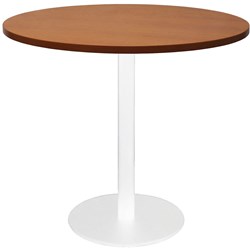 Rapidline Disc Base Round Table 900D x 755mmH Cherry Top White Base