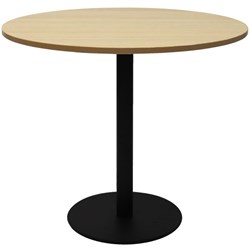 Rapidline Disc Base Round Table 1200D x 755mmH Oak Top Black Base