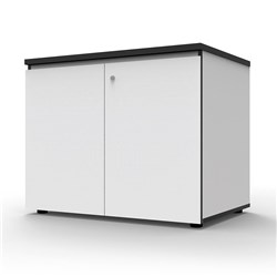 Rapidline Infinity Swing 2 Door Cupboard 900W x 600D x  730mmH White With Black Edge