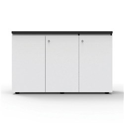 Rapidline Infinity Swing 3 Door Cupboard 1200W x 450D x 730mmH White With Black Edge