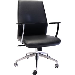 Rapidline CL3000M Slimline Executive Chair Medium Back With Arms Black PU 