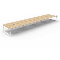 Rapidline Deluxe Infinity Desk Loop Leg Double Sided 8 Person 4800Wx1530Dx730mmH Oak/White