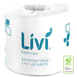 Livi Essentials Toilet Paper Rolls 2 Ply 400 Sheets Roll