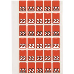 Avery Top Tab 22 Year Code Label 20x30mm Orange Pack Of 150