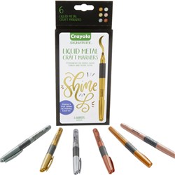 Crayola Signature Markers Liquid Metal Pack of 6