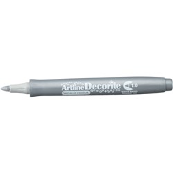 Artline Decorite Metallic Markers Bullet 1.0mm Silver Box Of 12