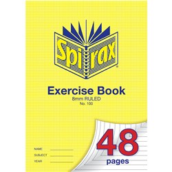 Spirax 100 Exercise Book A4 48 Page 8mm Ruled 