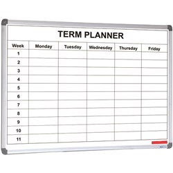 Visionchart Term Planner Whiteboard 1 Term Magnetic 1200x900mm White