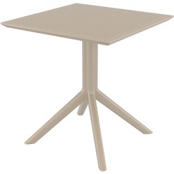 Sky 70 Hospitality Cafe Table Indoor Outdoor Use 700W x 700D x 740mmH Polypropylene Taupe