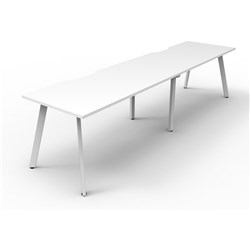 Rapidline Eternity Workstation Single Sided 2 Person 3000W x 750D x 730mmH White/White