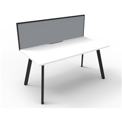 Rapidline Eternity Workstation Single Sided With Screen 1200W x 780D x 1200mmH White/Black