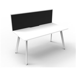 Rapidline Eternity Workstation Single Sided With Screen 1200W x 780D x 1200mmH White/White