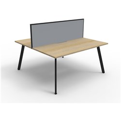 Rapidline Eternity Workstation Double Sided 2 Person + Screen 1500Wx1530Dx1200mmH Oak/Black