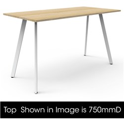 Rapidline Eternity High Bar Table 1800W x 900D x 1050mmH Oak Top White Frame