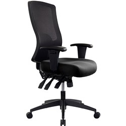 Buro Tidal High Back Office Chair With Arms Black Fabric Seat And Mesh Back