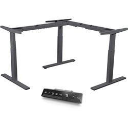 Infinity Electric Height Adjustable L Return Desk 2  Stage Leg Frame Only Black