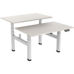 Ergovida Back To Back Electric Sit-Stand Desk 1500W x 750D x 620-1280mmH Lightwood/White