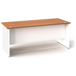 OM Premiere Straight Desk 1800W x 900D x 720mmH Virginia Walnut and White