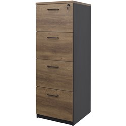 OM Premier Filing Cabinet 4 Drawer 468W x 510D x 1320mmH Regal Walnut