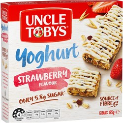 Uncle Toby's Muesli Bar Yogurt and Strawberry 6 Bars 185g 6 Bars 185g
