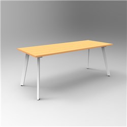 Rapidline Eternity Meeting And Boardroom Table 1500W x 750D x 730mmH Beech Top White Base