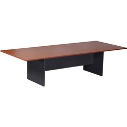 Rapidline Rectangle Boardroom Table 2400W x 1200D x 730mmH Cherry Top Ironstone Base