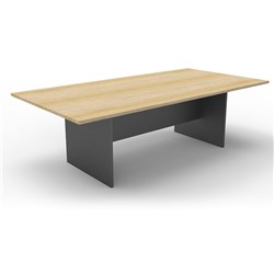 Rapidline Rectangle Boardroom Table 3200W x 1200D x 730mmH Oak Top Ironstone Base