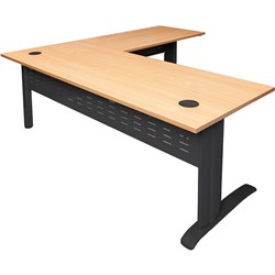 Rapidline Span Desk And Return 1800/1100W x 700/600D x 730mmH Beech/Black