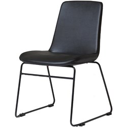 Rapidline Tempo Visitor Chair Black Sled Base Black PU Seat