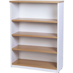 Logan Bookcase 3 Shelves  900W x 315D x 1200mmH  White And Oak