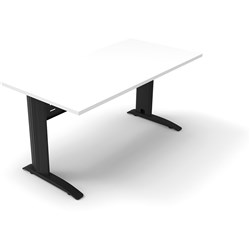 Rapidline Deluxe Rapid Span Straight Desk 1800W x 750D x 730mmH Natural White/Black