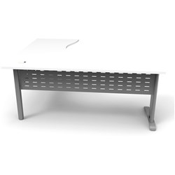 Rapidline Deluxe Rapid Span Corner Workstation 1800/1800W x 750D x 730mmH White/Silver